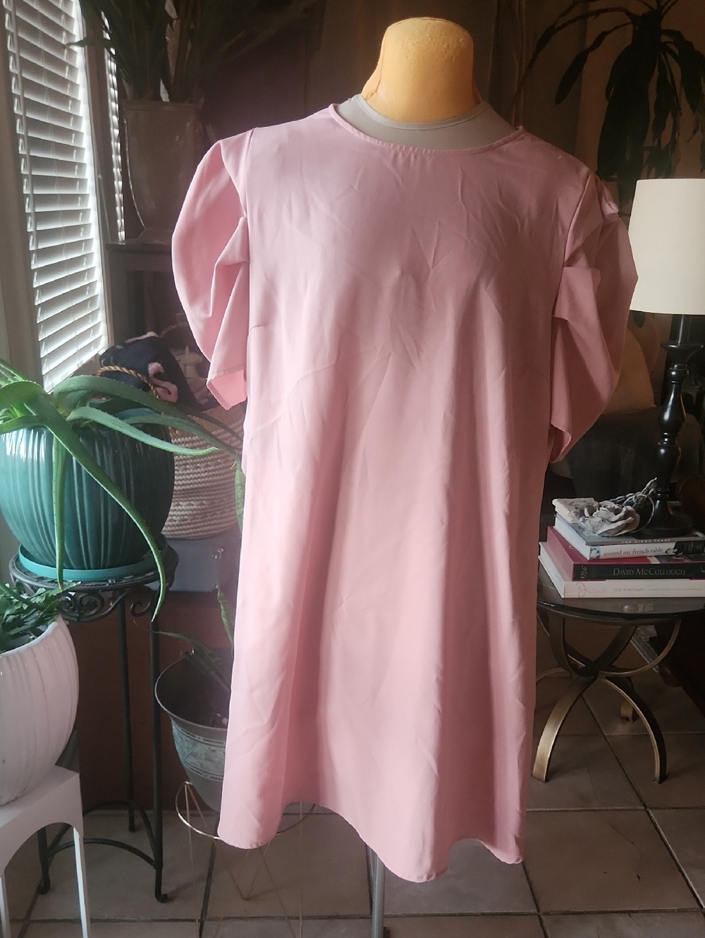 SHEIN Blush Pink Casual Dress with Short Sleeves